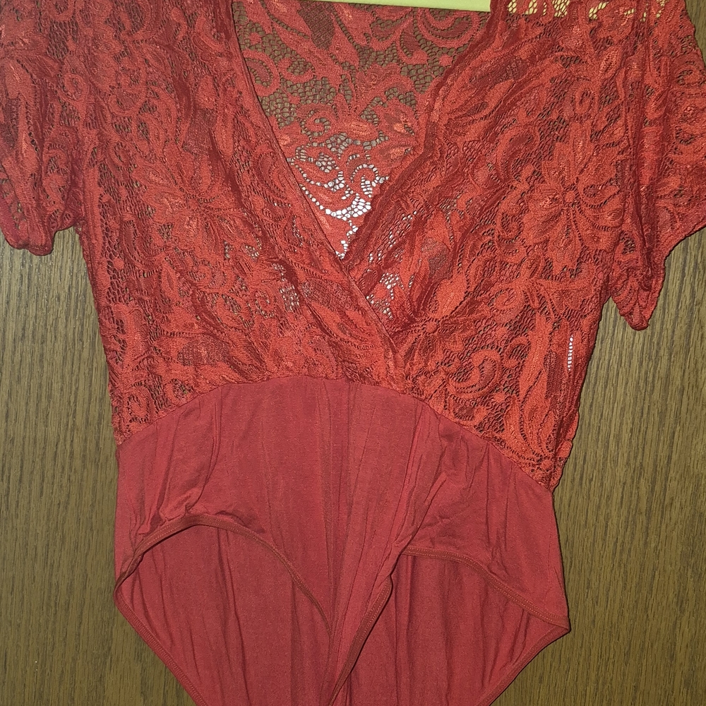 Red Lace Bodysuit
